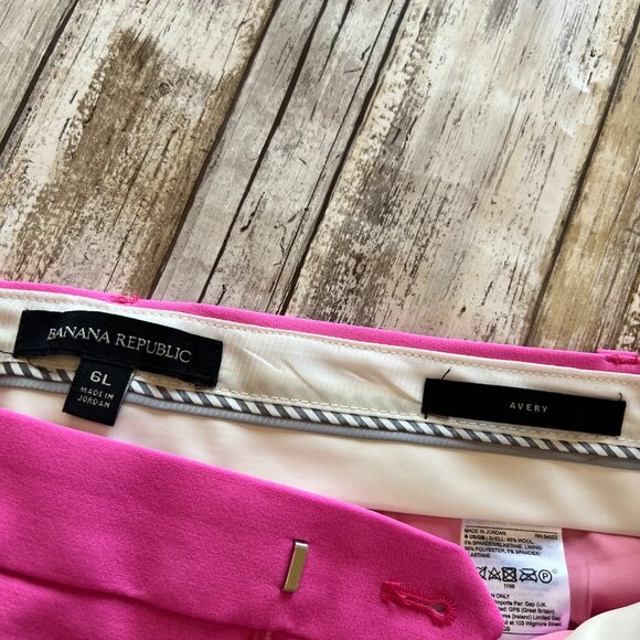Banana Republic Hot Pink Avery Pants Crop Ankle Sz 6L - Picture 2 of 5